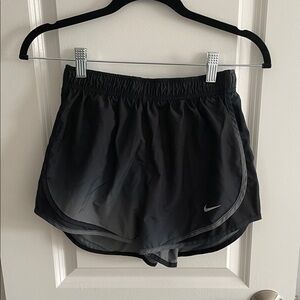 Nike Women's Black Athletic Running Shorts with Reflective Swoosh